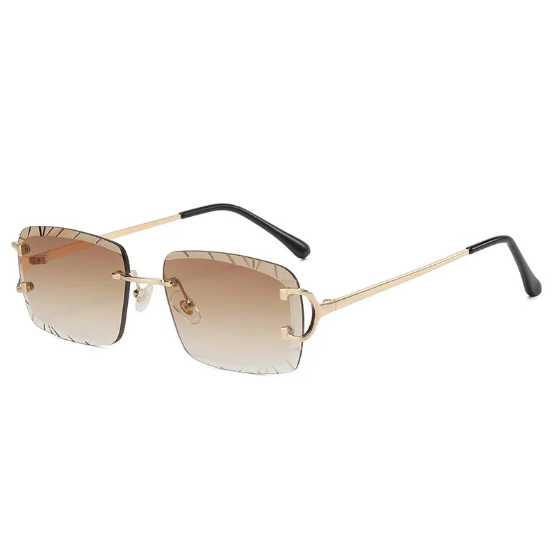 HBK rahmenlose Sonnenbrille für Herren, quadratische Form mit Verlaufsgläsern