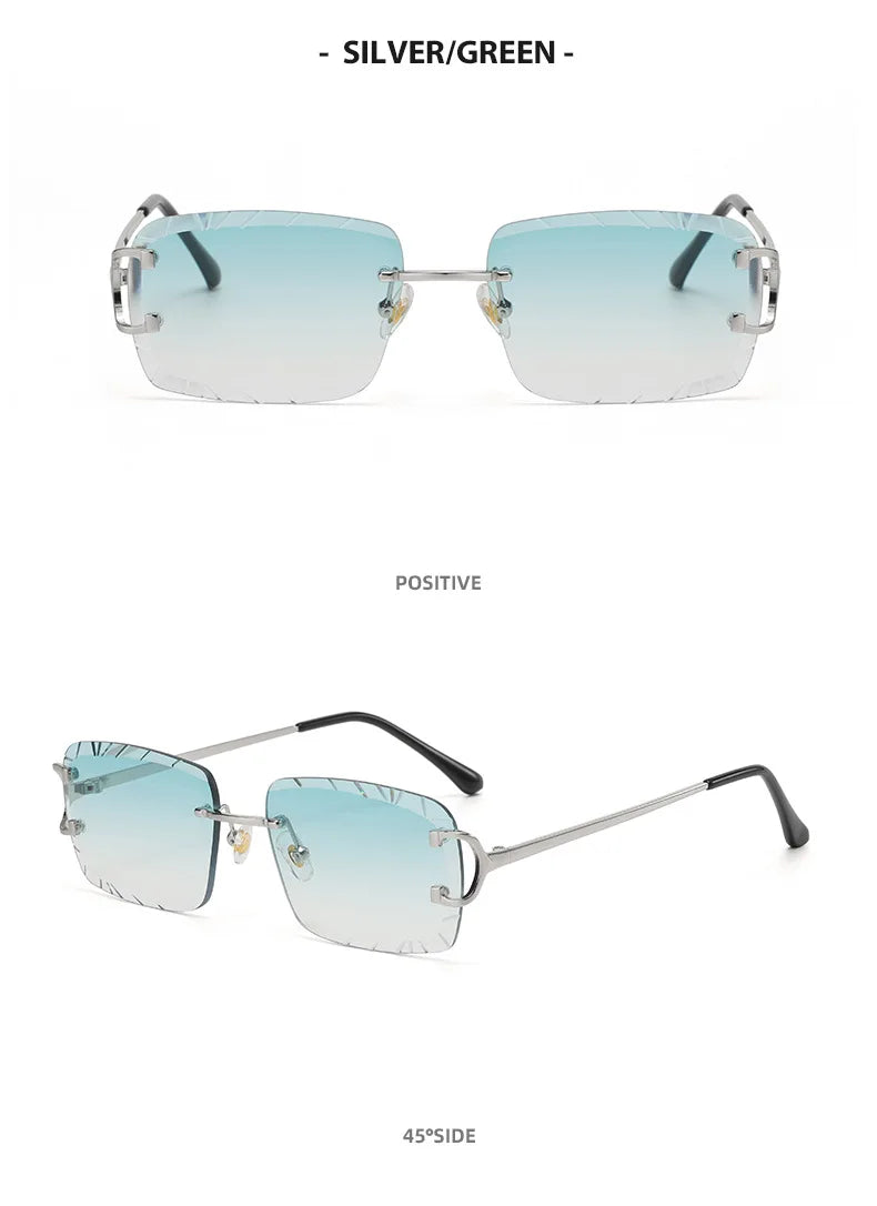 HBK rahmenlose Sonnenbrille für Herren, quadratische Form mit Verlaufsgläsern