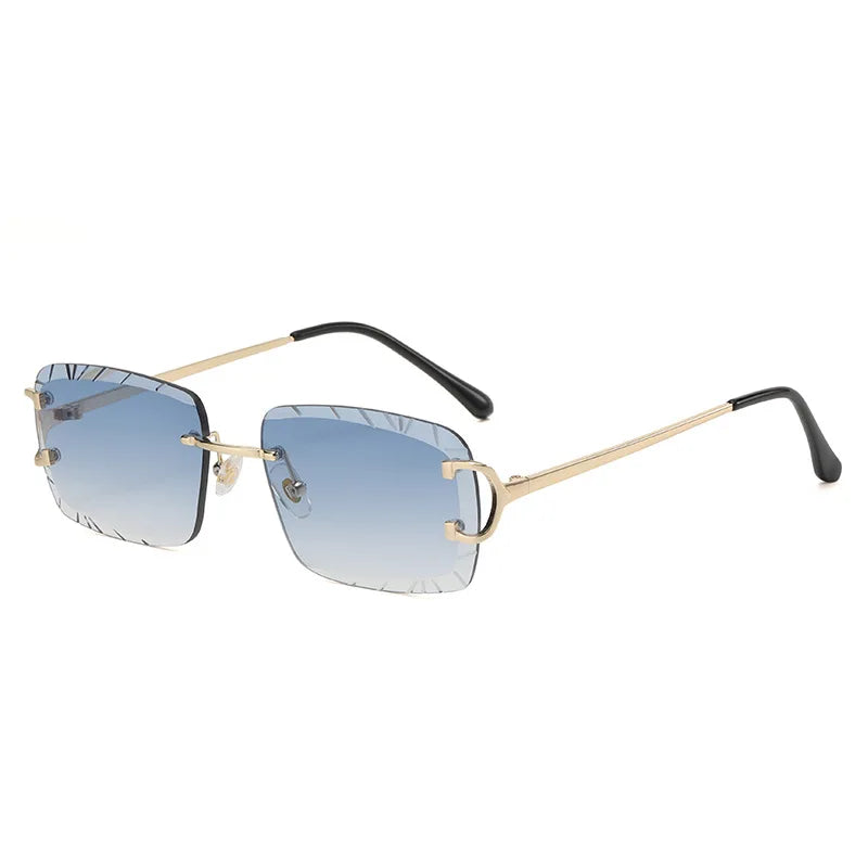 HBK rahmenlose Sonnenbrille für Herren, quadratische Form mit Verlaufsgläsern