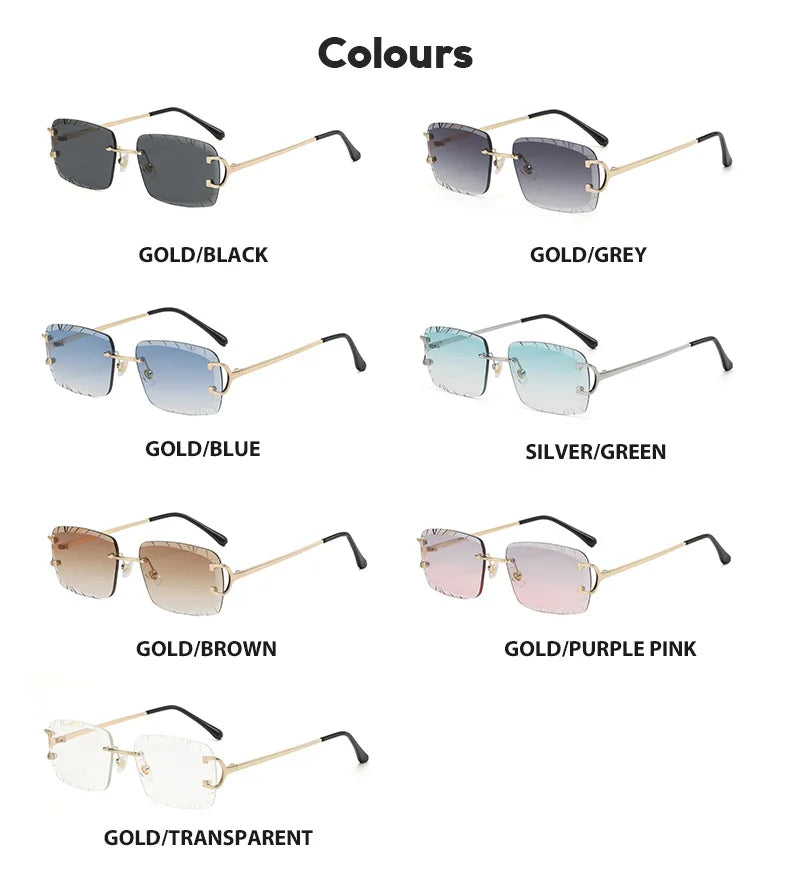 HBK rahmenlose Sonnenbrille für Herren, quadratische Form mit Verlaufsgläsern