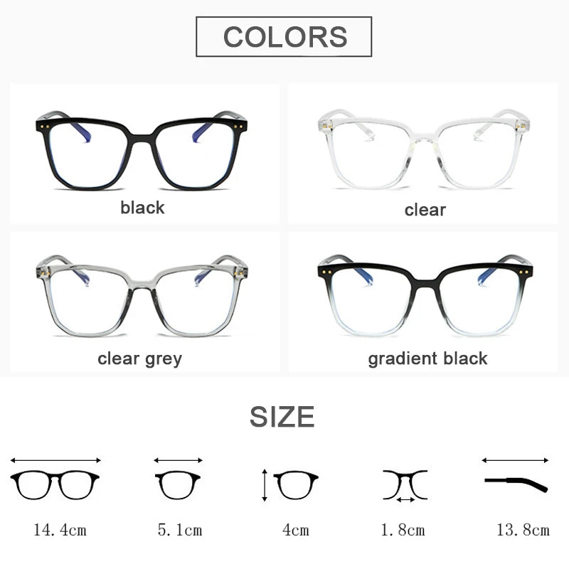 Leichter Rahmen Anti-Blaulicht-Brille Schwarz Transparent Optische Brille Frauen Männer