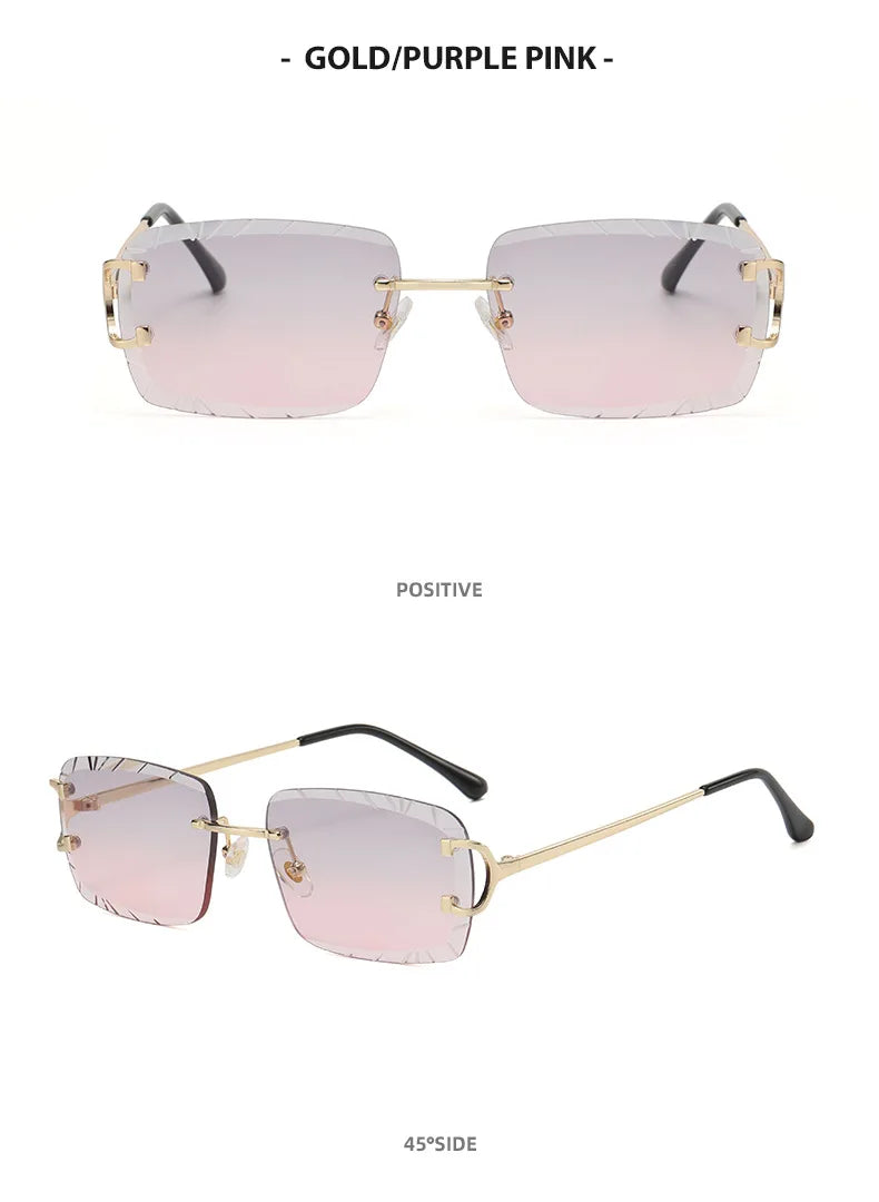 HBK rahmenlose Sonnenbrille für Herren, quadratische Form mit Verlaufsgläsern