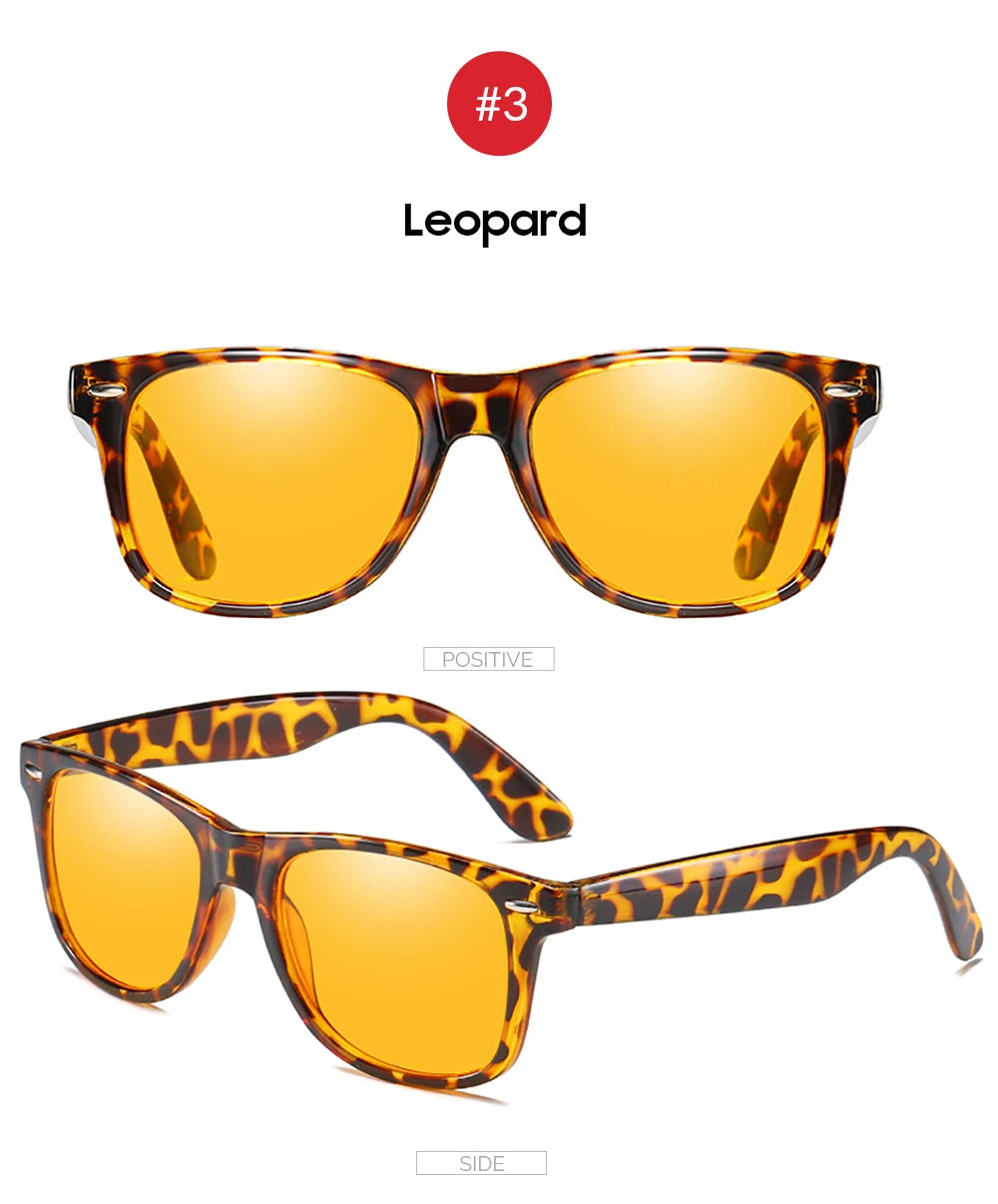 Klassische, quadratische Anti-Blaulicht-Brille für Damen und Herren, mit gelben Blaulichtfiltergläsern.