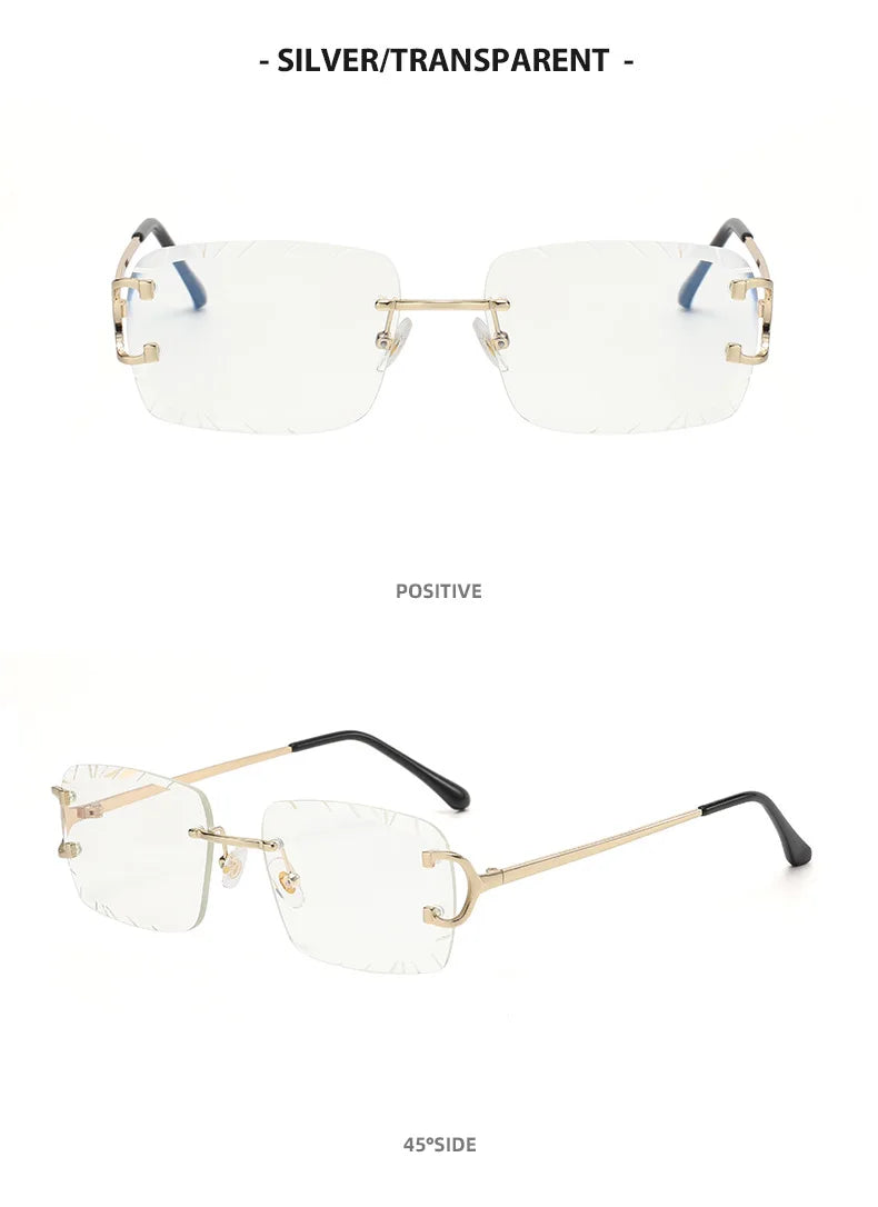 HBK rahmenlose Sonnenbrille für Herren, quadratische Form mit Verlaufsgläsern
