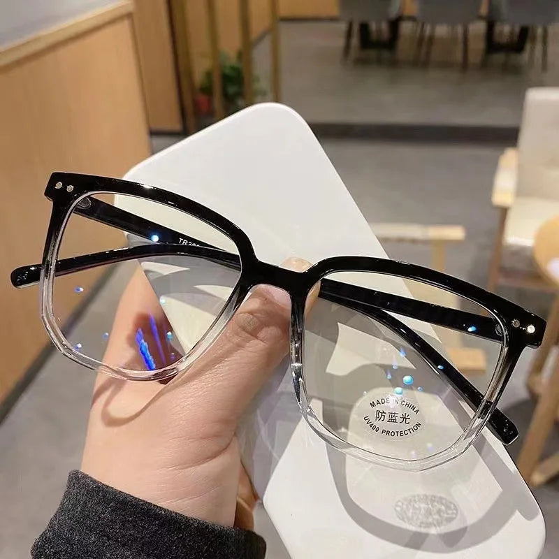 Leichter Rahmen Anti-Blaulicht-Brille Schwarz Transparent Optische Brille Frauen Männer