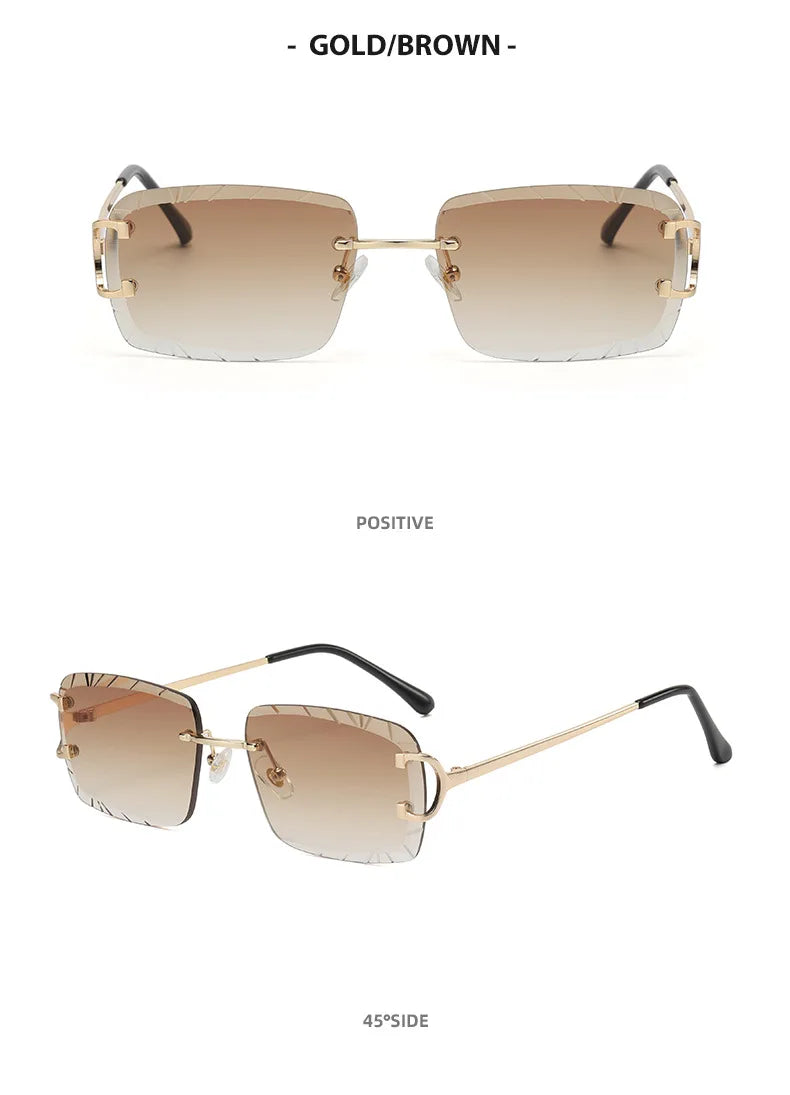 HBK rahmenlose Sonnenbrille für Herren, quadratische Form mit Verlaufsgläsern
